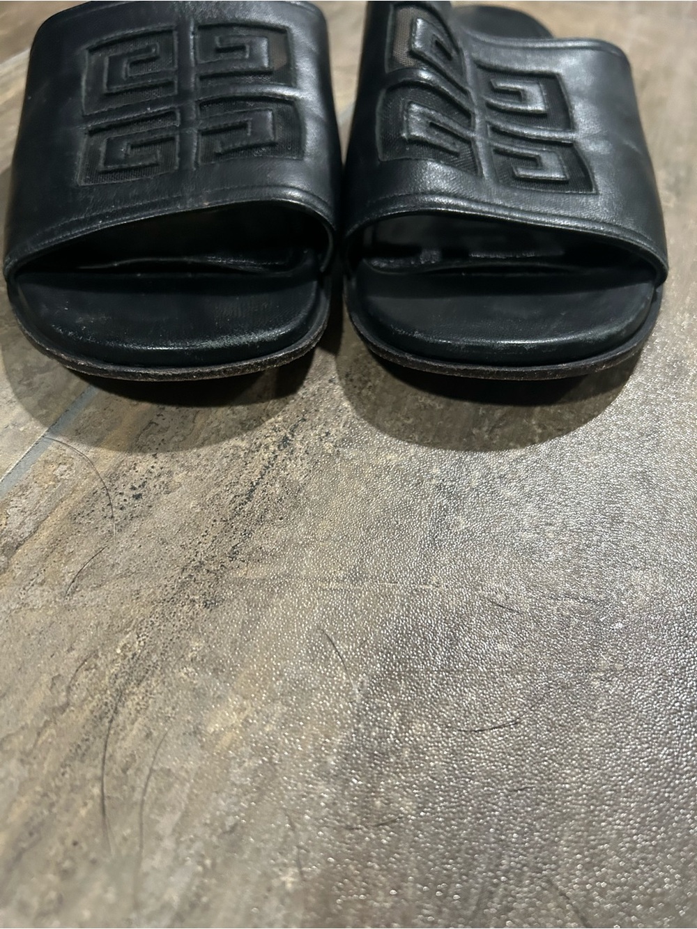 Givenchy Leather Mesh Accents Slides - Picture 4 of 6